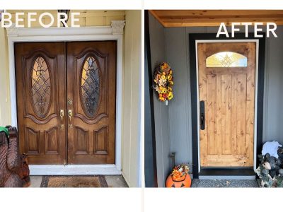 Before And After Double Door to Single Door Conversion