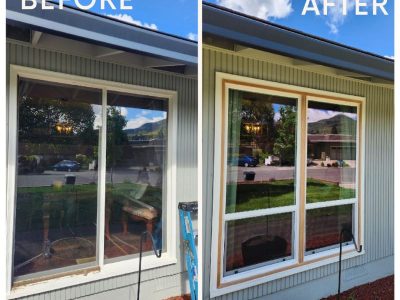 Before and After Double Hung Window Installation