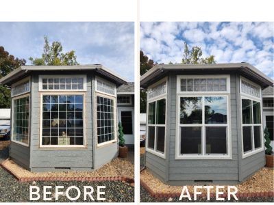 Before and After Double Hung Window Replacement