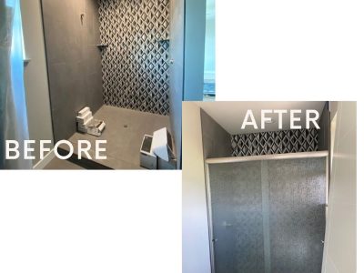 Before and After Shower Door Replacement