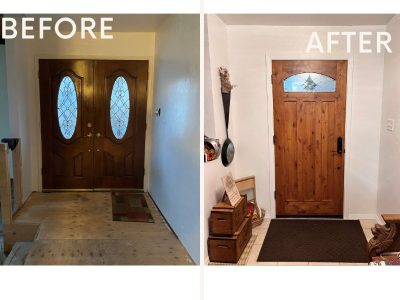 Before and After Storm Door Replacement